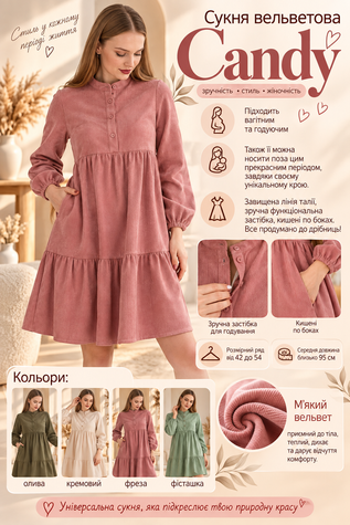 Сукня вельветова Candy /0232 фото